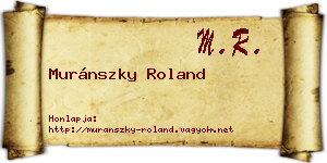 Muránszky Roland névjegykártya